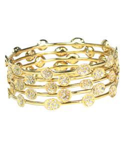 Melinda Maria Mini Pave Pod White Bangle