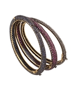 Hari Jewels Diamond, Ruby and Sapphire Stackable Bangles