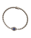 Brian Danielle White Gold Evil Eye Bracelet