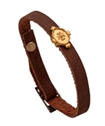 Avindy Diamond Medallion Slider Leather Bracelet