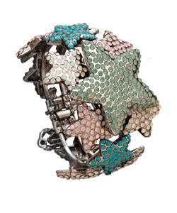 Otazu Pastel Crystal Starburst Hinged Bracelet