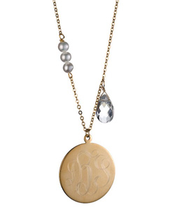 Danielle Stevens Monogram Gold Circle Necklace