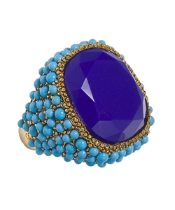 Kenneth Jay Lane Lapis Dream Cocktail Ring