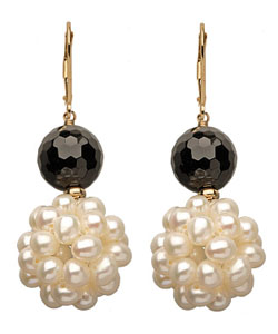 Zoe B. Onyx and Pearl Popcorn Earrings