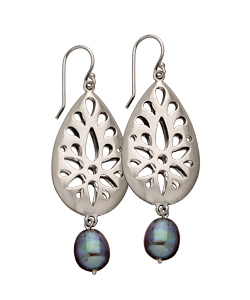 Real Jewels Pearl-Drop Lotus Earrings