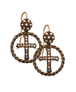 Hari Jewels Cross and Circle Earrings