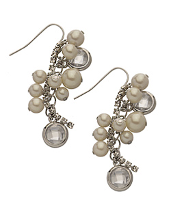 ABS Pearl Cluster Drop Earrings