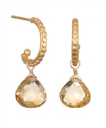 Satya Jewelry Citrine-Drop Hoop Earrings