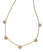 Morris & David Yellow Gold Five Disc Diamond Necklace