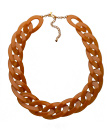 Kenneth Jay Lane Orange Oval-Link Long Necklace