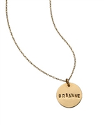 Christie Martin Personalized Gold Disk Necklace