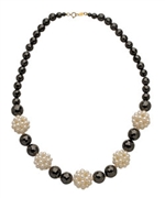 Zoe B. Onyx and Pearl Popcorn Necklace