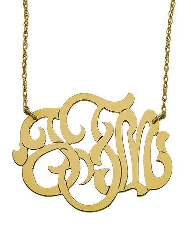 West Avenue Jewelry Oval Lace Monogram Necklace