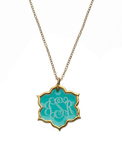Jordann Turquoise Enamel Large Pendant Necklace
