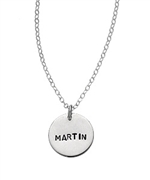 Christie Martin Personalized Silver Disk Necklace