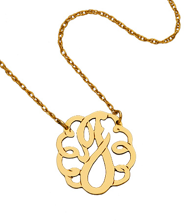 West Avenue Jewelry Small Swirly Initial Necklace