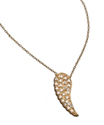 White Pave Angel Wing Pendant Necklace