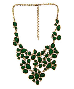 Blu Bijoux Emerald Facet Bib Necklace