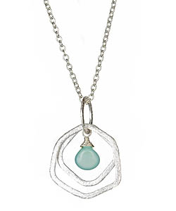 Urban Posh Lilly Green Chalcedony Silver Necklace