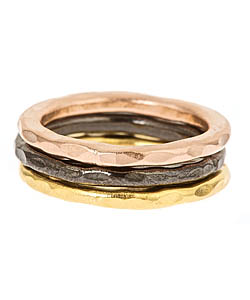 Bita Pourtavoosi Hammered Stacking Ring Set