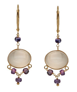 Zoe B. Moonestone and Tanzanite Drop Earrings