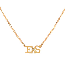Zoe Chicco Personalized Two Initial Gold and Diamond Necklace