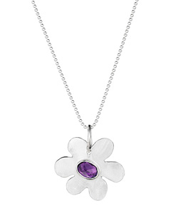 Lauren Sigman Amethyst Daisy Pendant Necklace