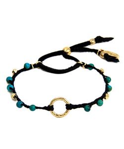 Ettika Goldtone Ring Beaded Brown Bracelet