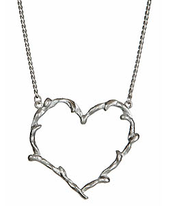 Blu Bijoux Silver Vine Heart Necklace