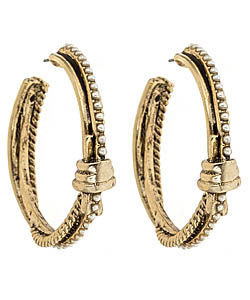 Blu Bijoux Goldtone Twisted Hoop Earrings