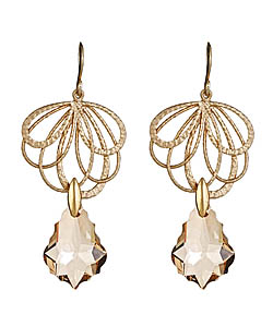 Alvina Abramova Beige Crystal-Drop Reese Earrings
