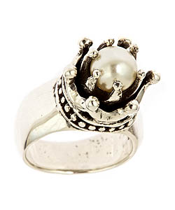 Femme Metale Goddess Ring with Faux Pearl