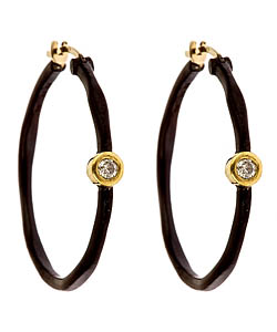 Jordan Scott Gold and Rhodium Hoop Earrings