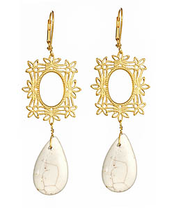K. Amato Speckled White Earrings