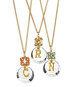 Diane Yang Bella Initial Necklace with Matte Crystals