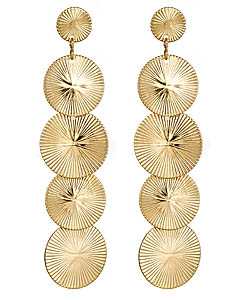 Linear Disk Drop Earrings