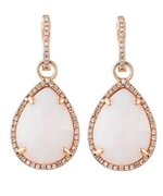 Majolie Diamond and Pink Opal Large Drop Earrings