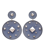 Blu Bijoux Blue Circle Lucite Earrings