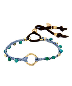 Ettika Goldtone Ring Beaded Blue Bracelet
