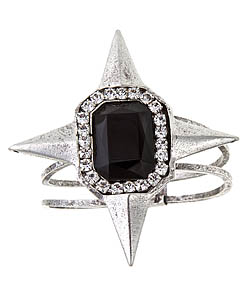 Yochi Pointed Star Black Stone Bracelet