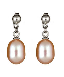 Genevive by CZC Pink Pearl Earrings