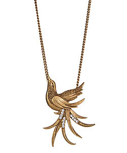 Yochi Gold Plated Bird Pendant Necklace