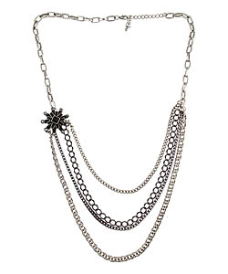 Blu Bijoux Flower Drop Chain Necklace