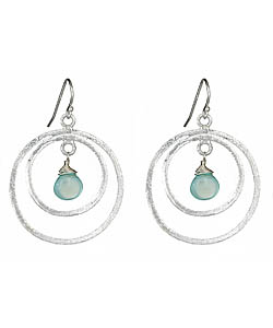 Urban Posh Ellie Green Chalcedony Silver Earrings
