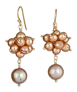 Wendy Mink Champagne Pearl Cluster Earrings