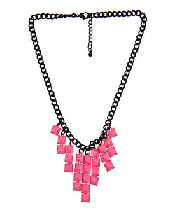 Blu Bijoux Fuchsia Pyramid Bib Necklace