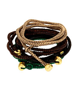 Sku Cord Bracelet with Single Gold Bead