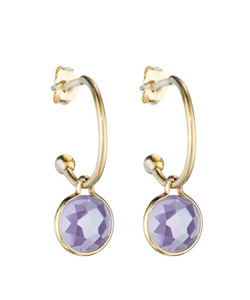 Lauren Sigman Rose-Cut Gemstone Confetti-Drop Hoop Earrings