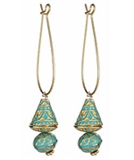 Taara Turquoise and Goldtone Drop Earrings
