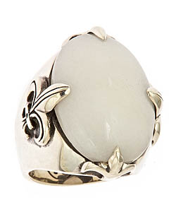 Femme Metale Snow Quartz Noble Fleur Ring